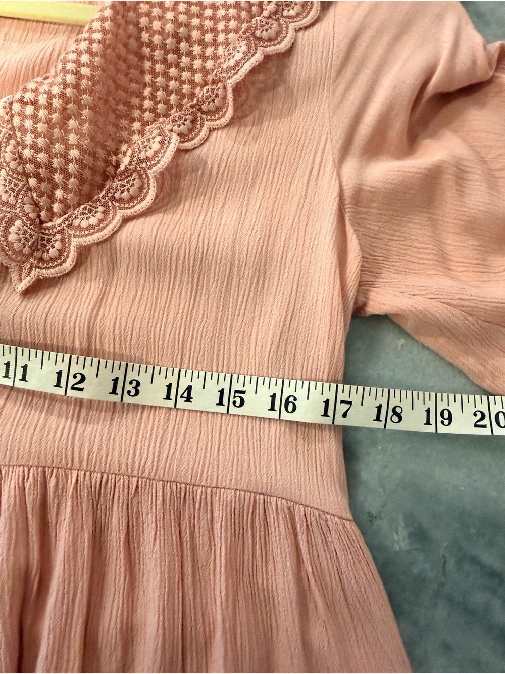 Zara Size M Embroidered Lace Collar Babydoll Tunic Dress Top Boho Cottagecore - Picture 10 of 11